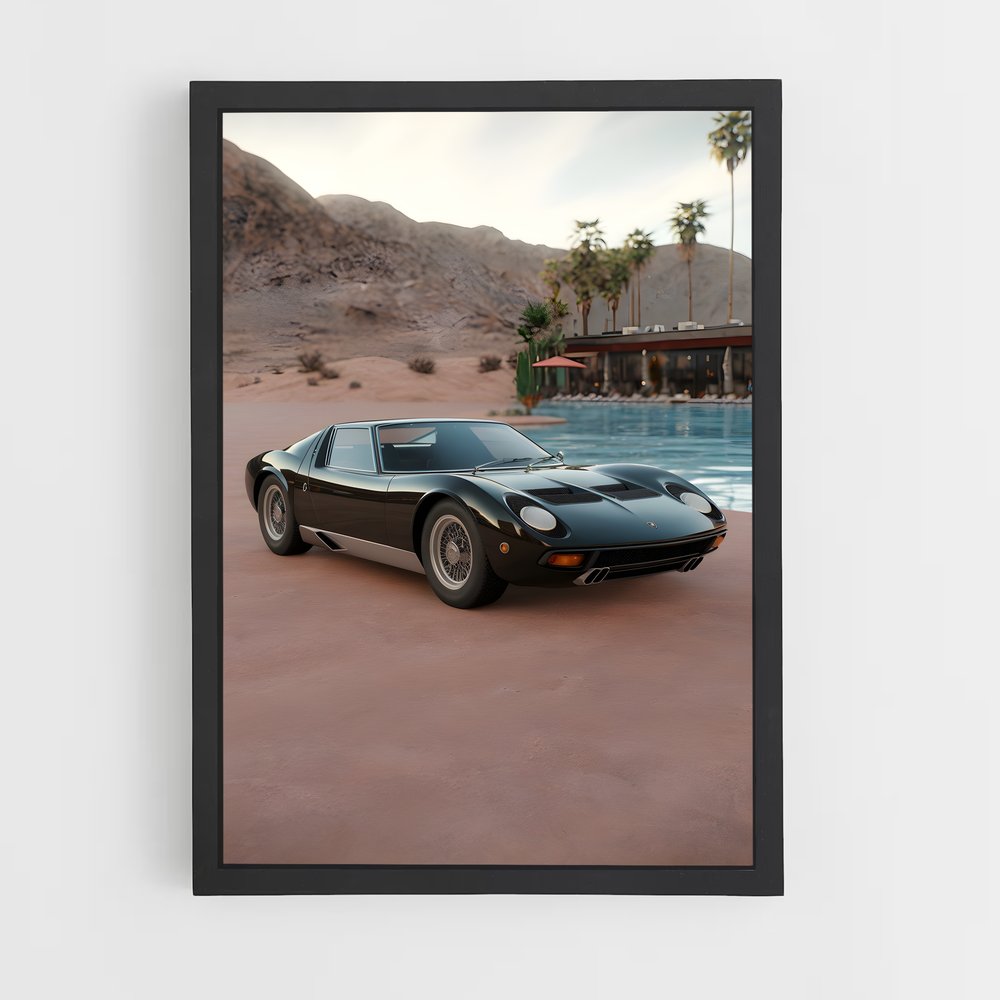 Poster Poolside Miura – affiche Lamborghini (vue 2)
